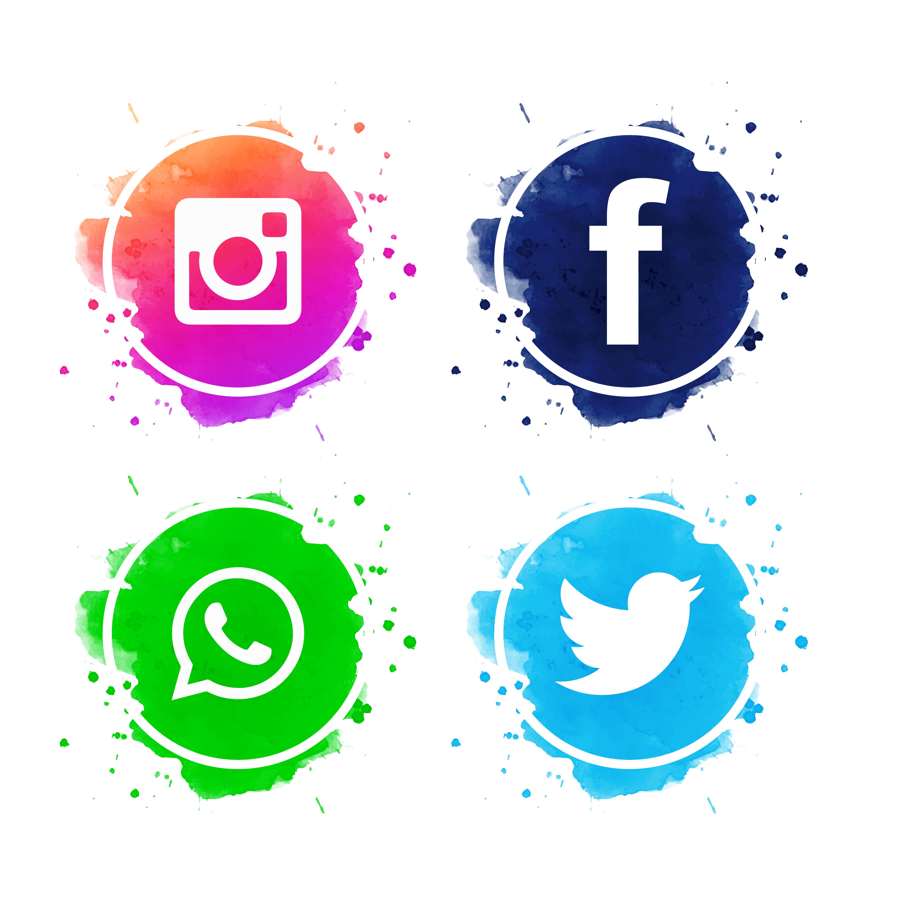 Beautiful social media icons set vector