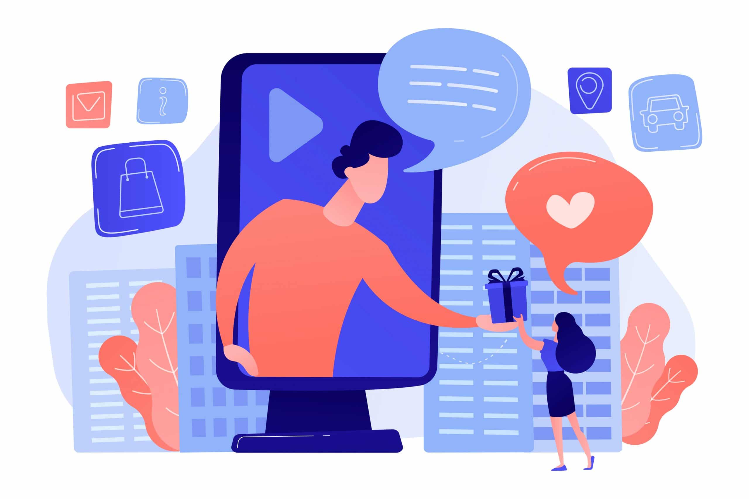 Interactive advertising concept vector illustration.