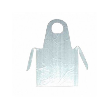 DELANTAL DESECHABLE DE PLASTICO BLANCO
