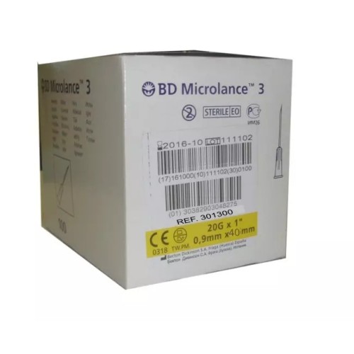 AGUJA 0,9 x 40 mm 20G STERICAN