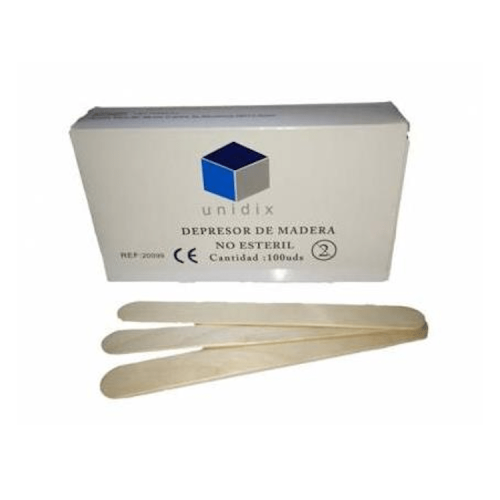 DEPRESOR LINGUAL DE MADERA CAJA DE 100 UDS