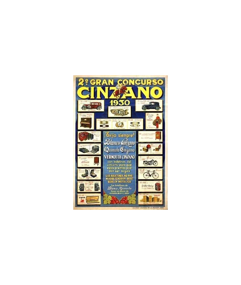 2º GRAN CONCURSO CINZANO 1930