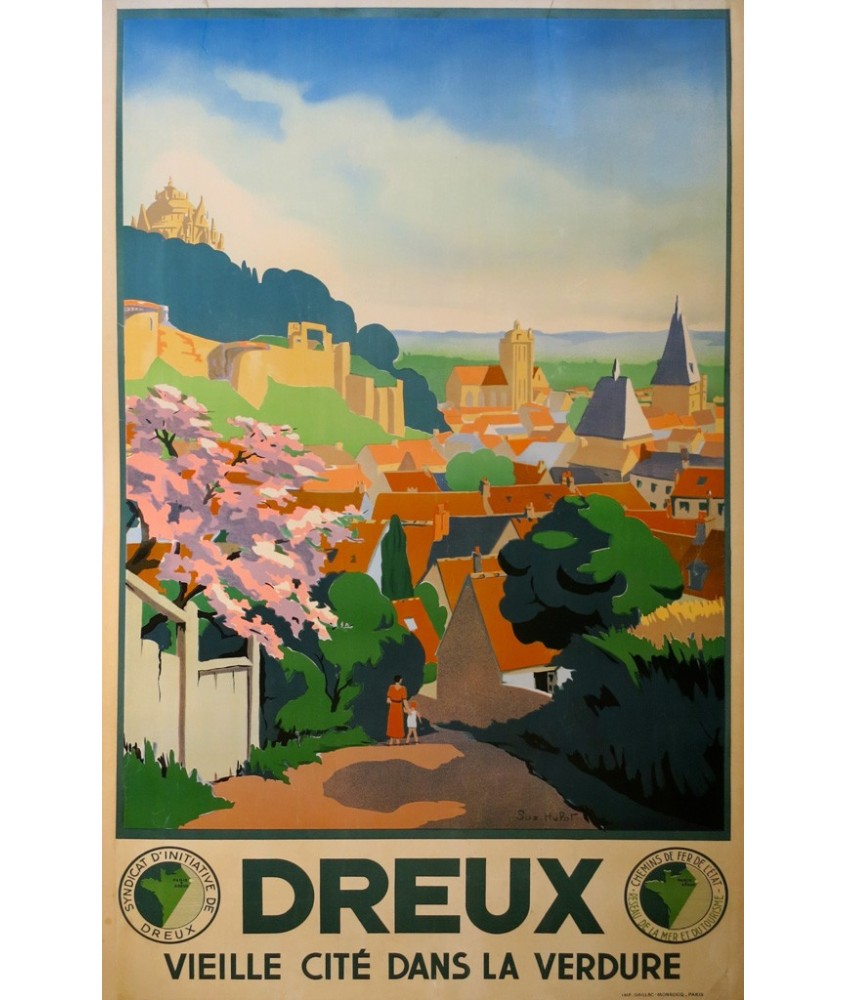 DREUX VIELLE CITE DANS LA VERDURE (NORMANDIE)...