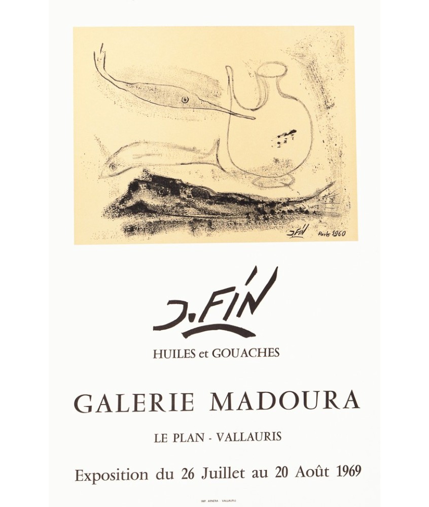 J. FIN HUILES ET GOUACHES. GALERIE MADOURA 1969