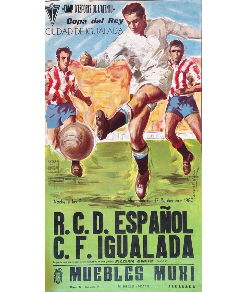 R.C.D. ESPAÑOL -C.F. IGUALADA. CAMP D'ESPORTS DE L'ATENEU. 1980