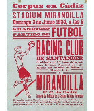 STADIUM MIRANDILLA CADIZ. RACING - MIRANDILLA. 1934