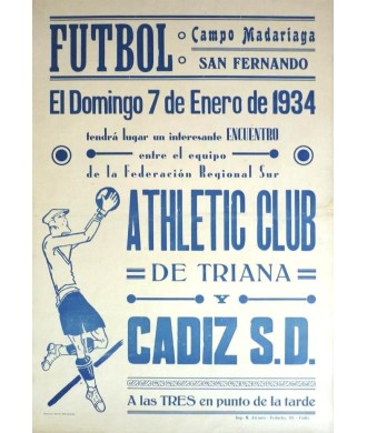 FUTBOL CAMPO MADARIAGA SAN FERNANDO. ATHLETIC CLUB DE TRIANA-CADIZ 1934