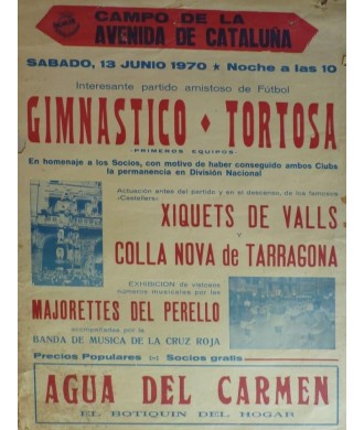 CAMPO DE LA AVENIDA DE CATALUÑA. GIMNASTICO-TORTOSA. 1970 TARRAGONA