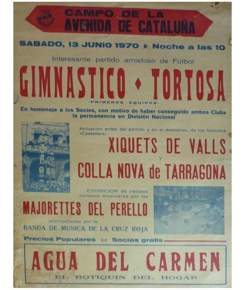 CAMPO DE LA AVENIDA DE CATALUÑA. GIMNASTICO-TORTOSA. 1970 TARRAGONA