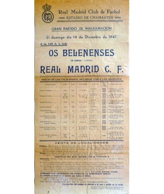 REAL MADRID CLUB  DE FUTBOL GRAN PARTDIDO DE INAUGURACION 1947