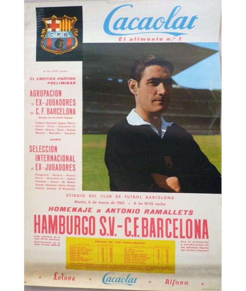 C.F. BARCELONA REAL VALLADOLID. AUTOGRAFO DE RAMALLETS