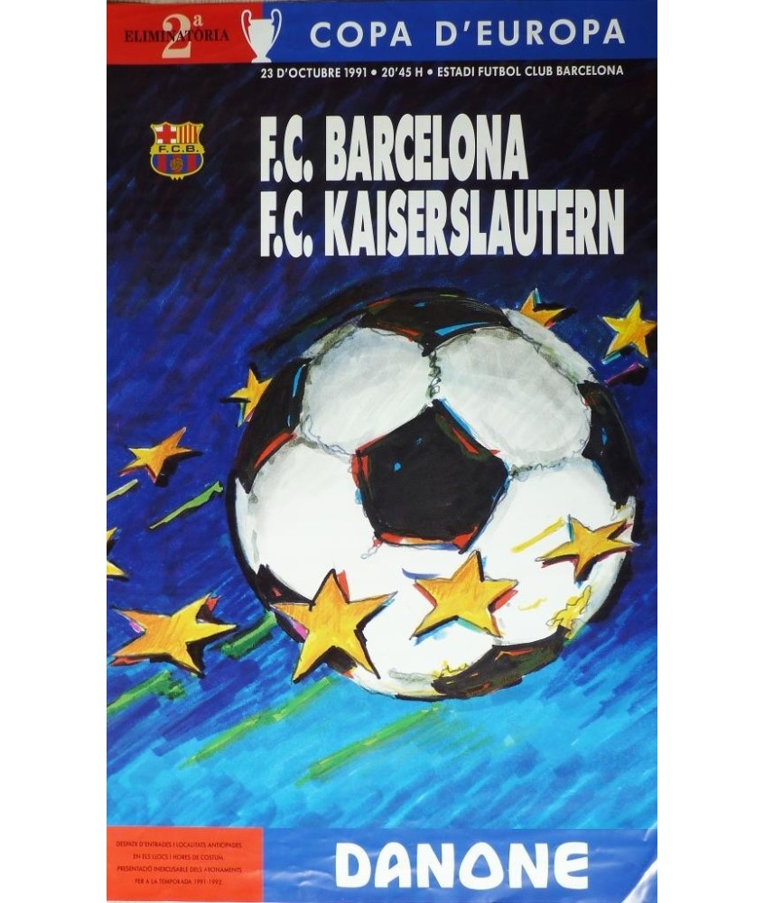 COPA D'EUROPA  1991 F.C. BARCELONA - F.C. KAISERSLAUTEN