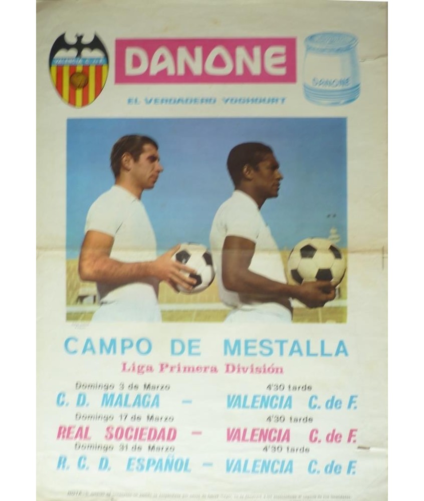 CAMPEONATO NACIONAL DE LIGA 1968 CAMPO DE MESTALLA. VALENCIA C. DE F.