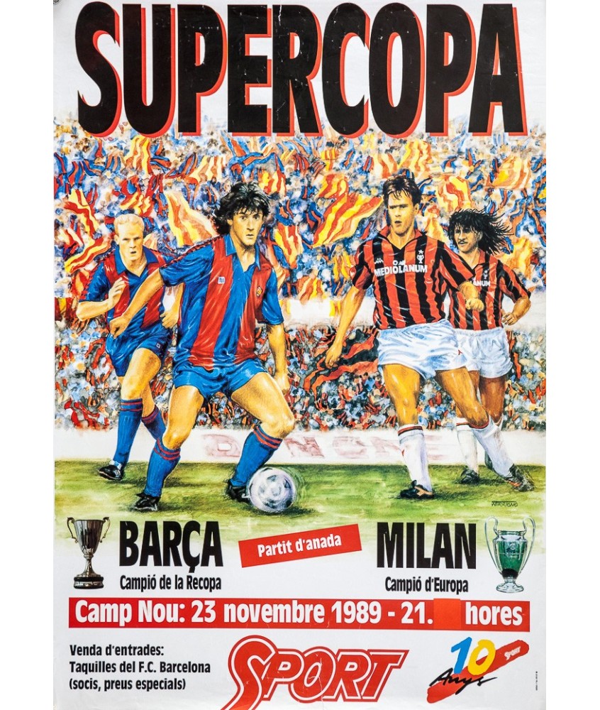 SUPERCOPA BARÇA - MILAN. CAMP NOU 23 NOVEMBRE 1989