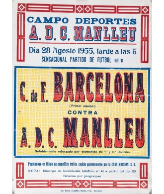 CAMPO DEPORTES A.D.C. MANLLEU. BARCELONA - MANLLEU 1955