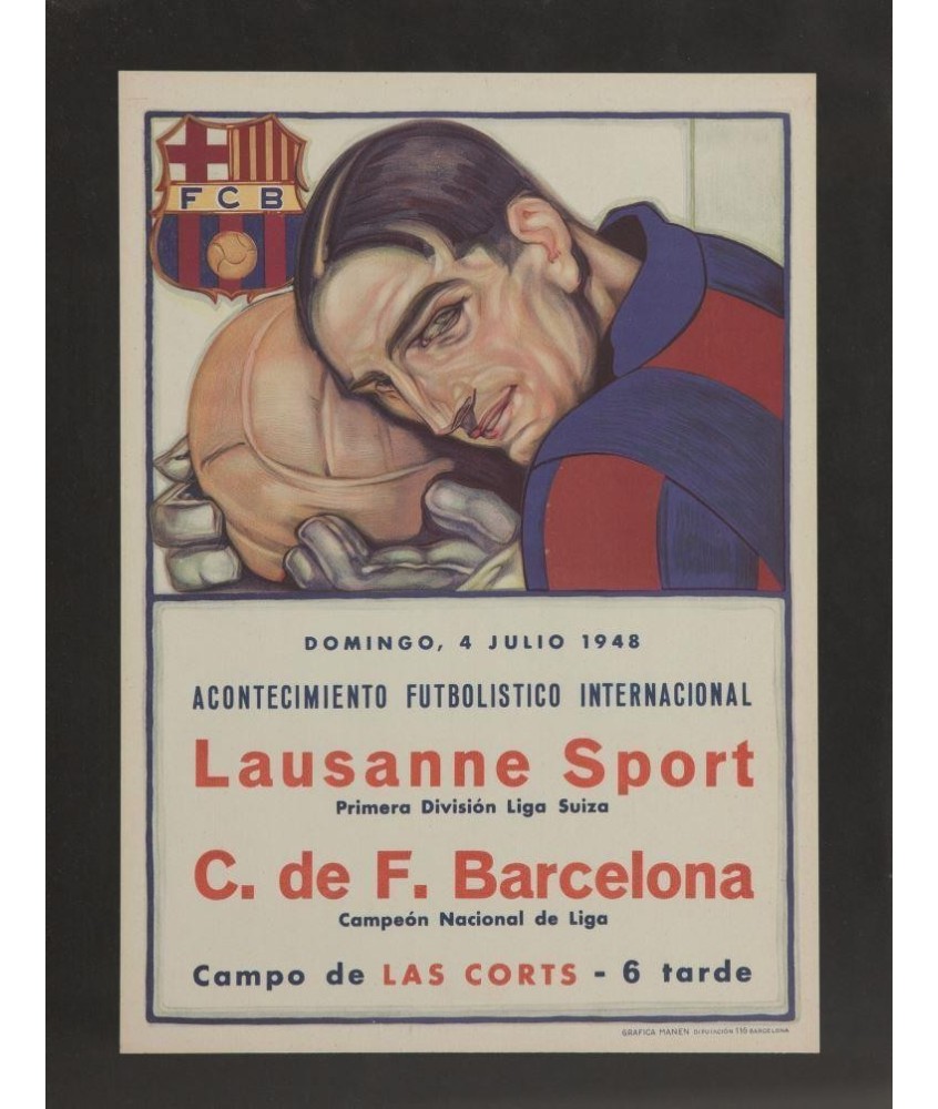 LAUSANE SPORT PRIMERA DIVISIÓN LIGA SUIZA - C. DE F. BARCELONA CAMPEON DE LIGA. 1948