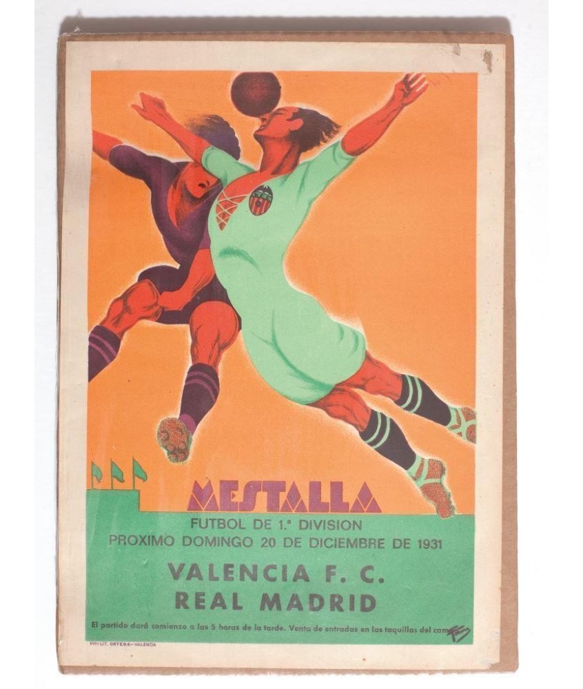 MESTALLA. VALENCIA F.C. - REAL MADRID. 1931