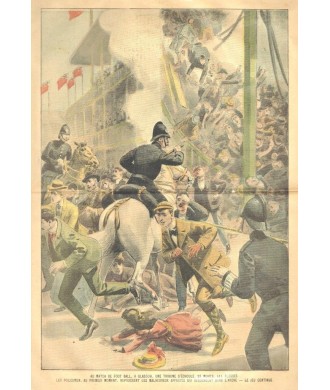DURANTE EL PARTIDO DE FÚTBOL, EN GLASGOW, UNA TRIBUNA SE HUNDE. 23 MUERTOS. 1902