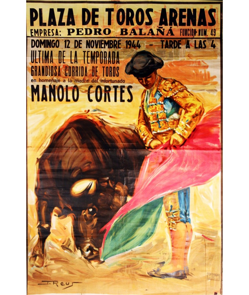 PLAZA TOROS ARENAS 1944 HOMENAJE MADRE DE MANOLO CORTES