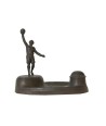 SOCCER. BRONZE WRITING-CASE. GOALIE. Ca. 1910