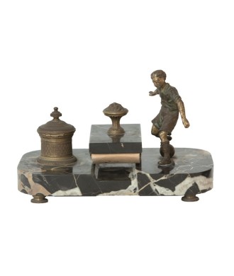 FOOTBALL. ENCRIER STYLO. BRONZE. Ca. 1910