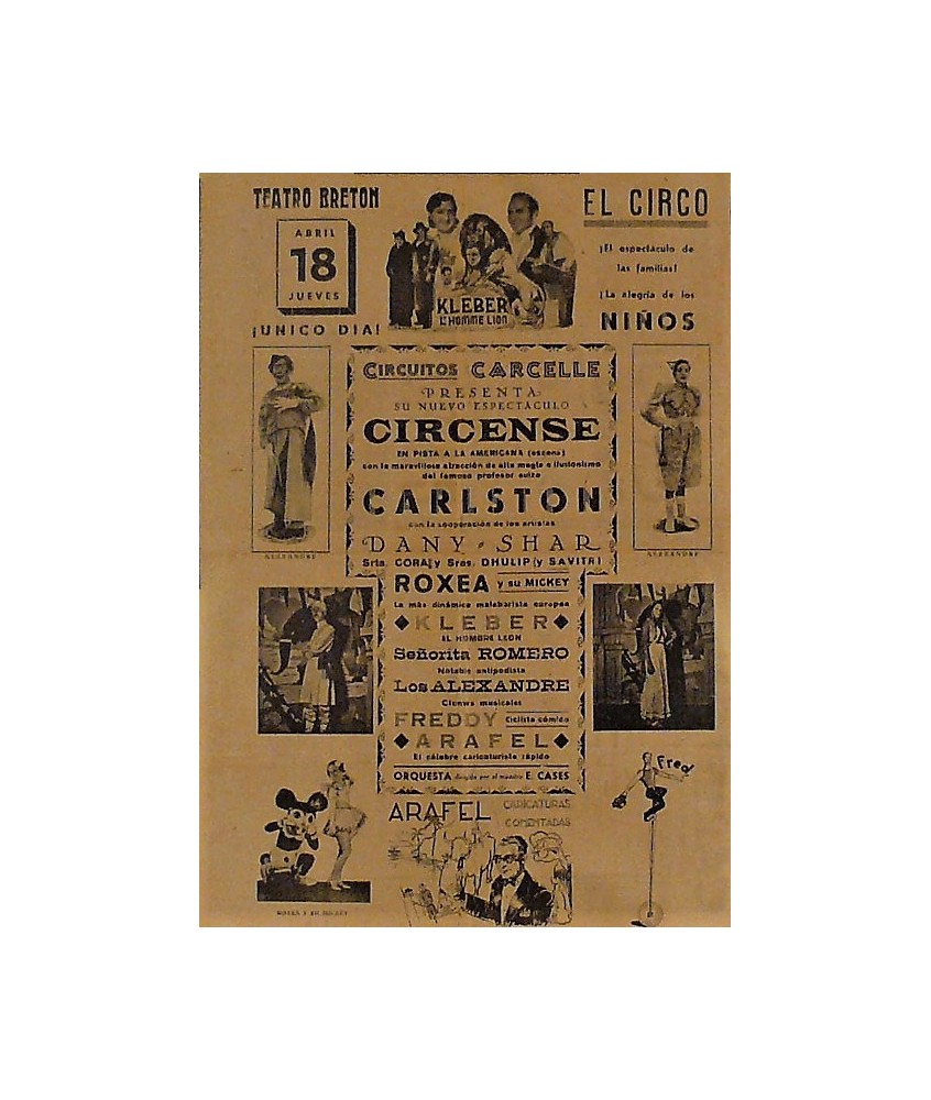 LOGROÑO  18/04/1940. CIRCO CARCELLE-CARLSTON