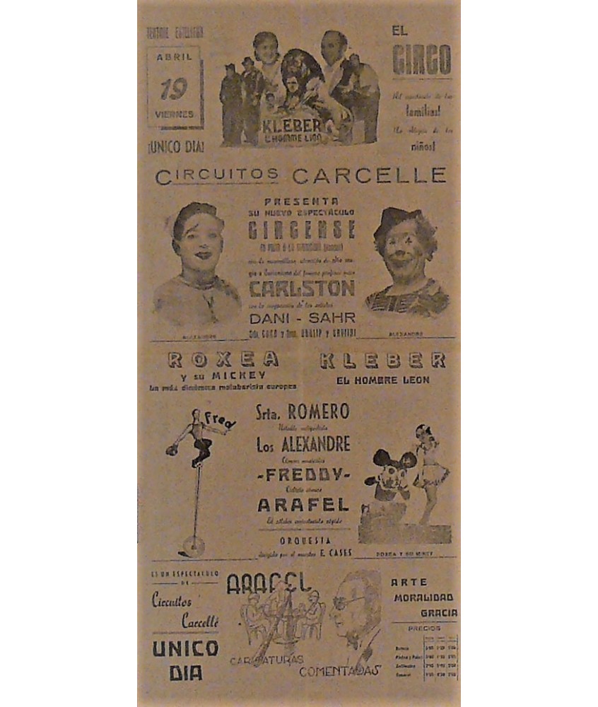 ESTELLA (NAVARRA) 19/04/1940. CIRCO CARCELLE-CARLSTON