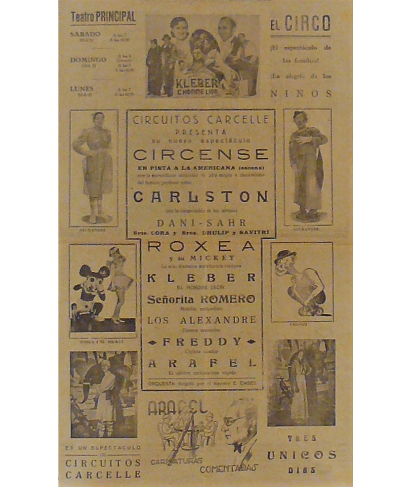 SAN SEBASTIAN/DONOSTI 20-21-22/04/1940. CIRCO CARCELLE-CARLSTON