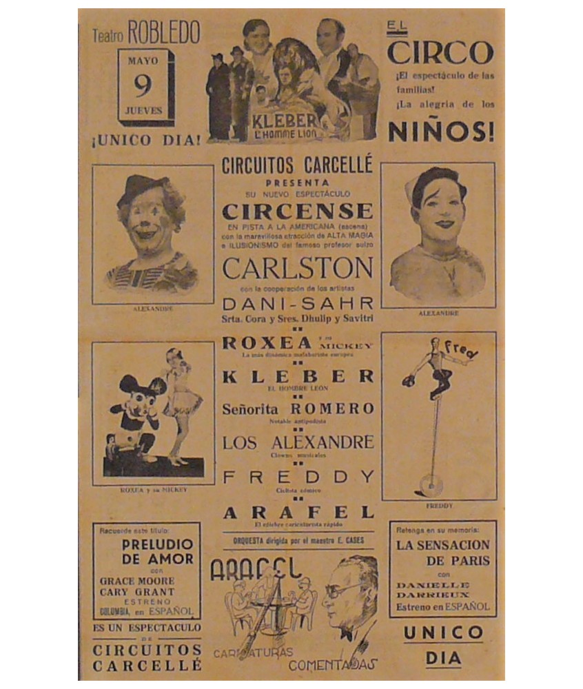 GIJON (ASTURIAS) 9/05/1940. CIRCO CARCELLE-CARLSTON