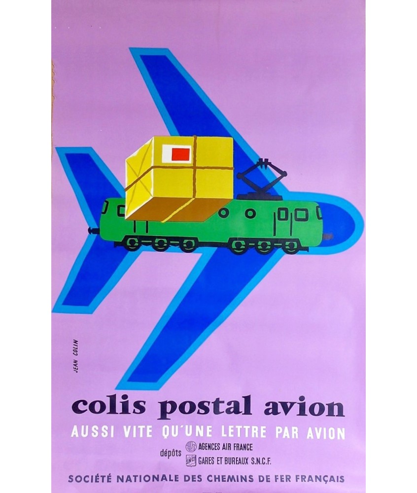 COLIS POSTAL PAR AVION. SNCF /