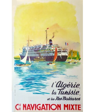 Cie. NAVIGATION MIXTE. L'ALGERIE, LA TUNISIE ET LES ILES BALEARES /