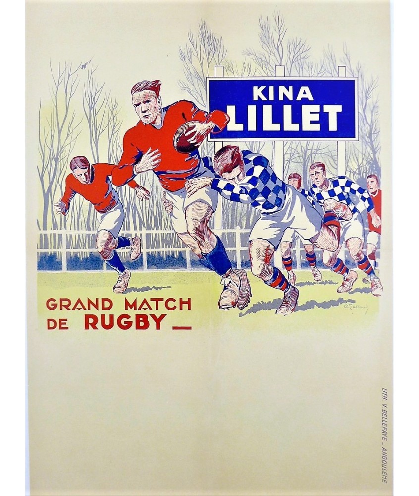 GRAND MATCH DE RUGBY (Football). KINA LILLET