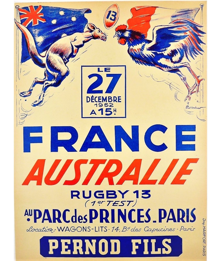 RUGBY 13. FRANCE - AUSTRALIE. 1952