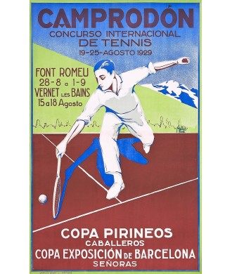 CAMPRODON. CONCURSO INTERNACIONAL DE TENIS 1929. COPA PIRINEOS