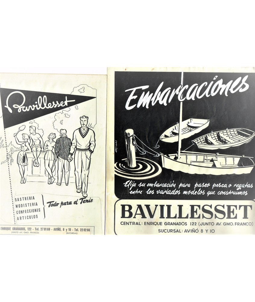 30 MAQUETAS PUBLICITARIAS DEPORTES "BAVILLASSET" (ARTIGAS, HUMA, ETC.)