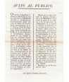 BARCELONA 1820. AVISO AL PUBLICO. NAVEGACION,