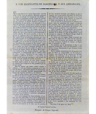 A LOS HABITANTES DE BARCELONA Y SUS ARRABALES. 1824. PASEO DE GRACIA
