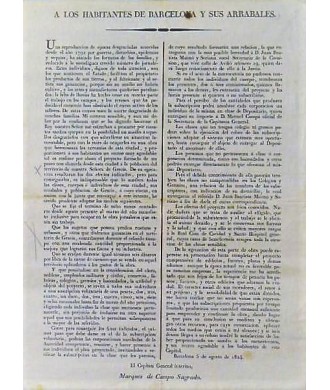 AUX HABITANTS DE BARCELONE ET DE SES ARRABALES. 1824. PASEO DE GRACIA