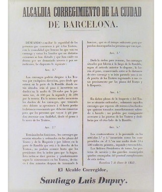 ALCALDIA DE LA CIUDAD DE BARCELONA. 1852. TEATRO