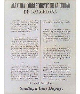 MAIRE DE LA VILLE DE BARCELONE. 1852. THÉÂTRE