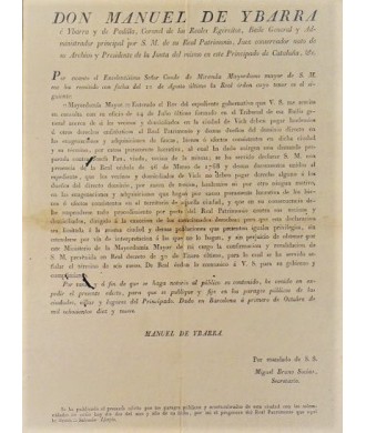 MANUEL DE YBARRA. BARCELONA / VIC. 1819. PAGO LAUDEMIOS