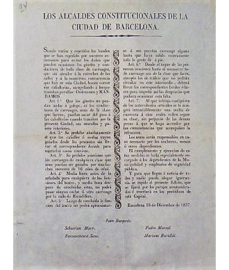 LES MAIRES CONSTITUTIONNELS. BARCELONE 1837. VOITURES