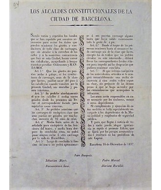 LOS ALCALDES CONSTITUCIONALES. BARCELONA 1837. CARRUAJES