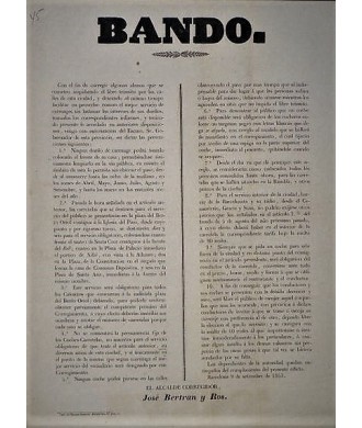 BANDO. BARCELONE 1853. VOITURES