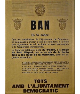 BAN. BARCELONA 1979. TOTOS AMB L'AJUNTAMENT DEMOCRATIC