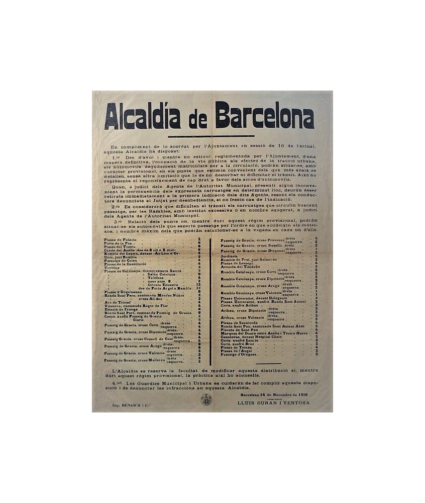 ALCALDIA DE BARCELONA 1916. AUTOMOVILES Y CARRUAJES.