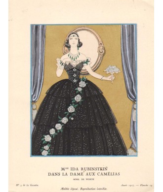 Mme. IDA RUBINSTEIN DANS LA DAME AUX CAMELIAS. GAZETTE DU BON TON