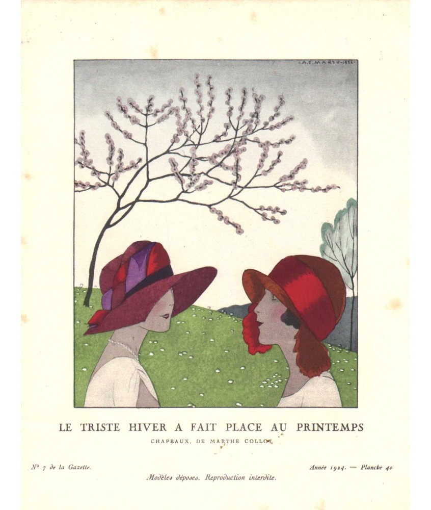 LE TRISTE HIVER A FAIT PLACE AU PRINTEMPS. ANDRE MARTY. GAZETTE DU BON TON