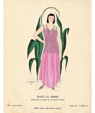 DANS LA SERRE. ROBE POUR LA DANSE DE MADELEINE VIONNET. THAYAHT. LA GAZETTE DU BON TON