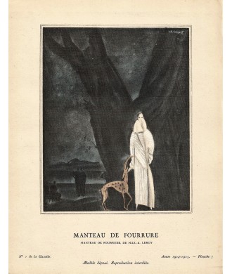 MANTEAU DE FOURRURE DE MAX-A. LEROY. CHARLES LOUPOT.  GAZETTE DU BON TON